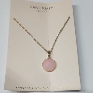 Gold and Pink Pendant Necklace